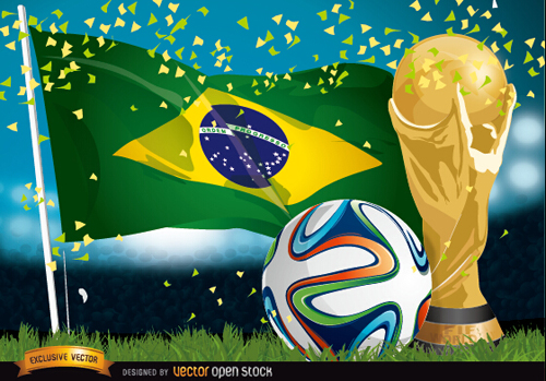 Brazil 2014 soccer championship background vector 01