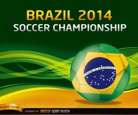 Brazil 2014 soccer championship background vector 03