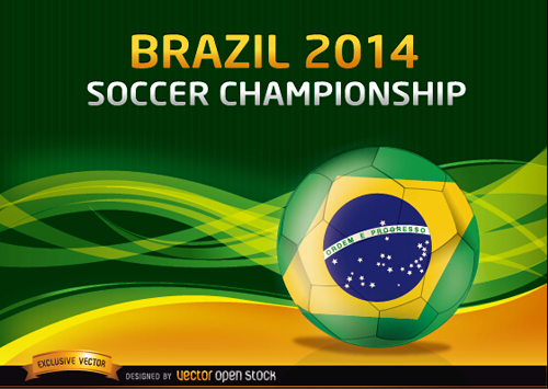 Brazil 2014 soccer championship background vector 03