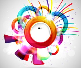 Bright colored round abstract background 03