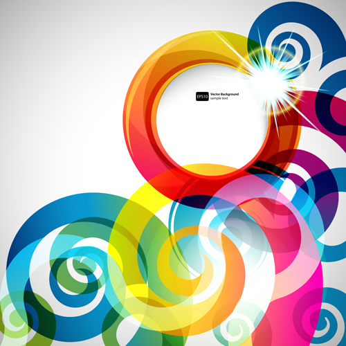 Bright colored round abstract background 04