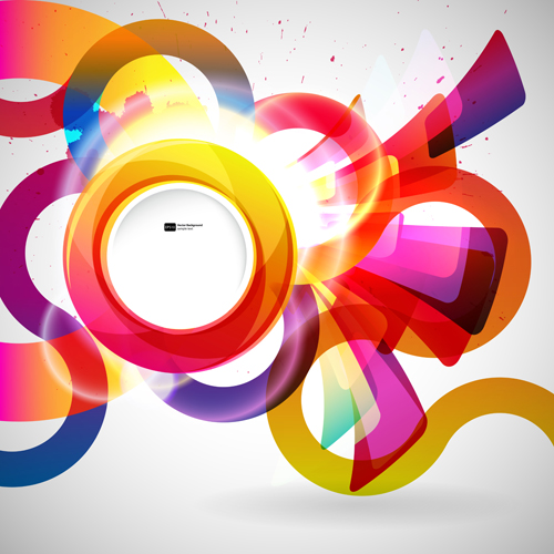 Bright colored round abstract background 05