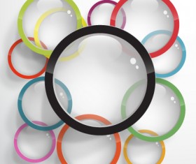 Bright glass circle design background vector 02