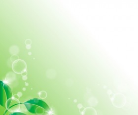 Bright green leaves with air bubble vector background 01
