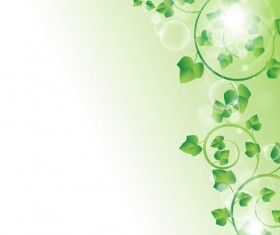 Bright green leaves with air bubble vector background 03