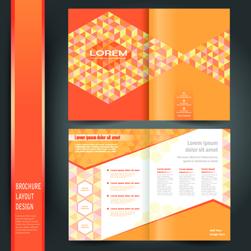 Business brochure cover layout design vector material 02