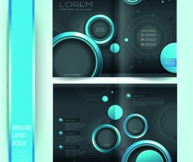 Business brochure cover layout design vector material 04