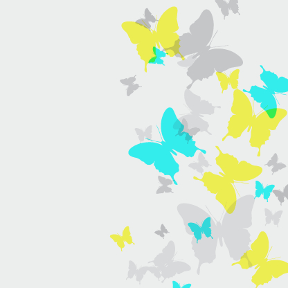 Butterflies brushes background vector