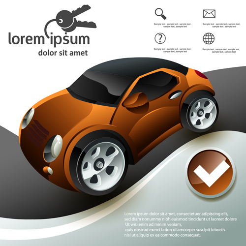 Car advertising poster template design vector 04