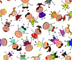Cartoon kids seamless pattern design vector