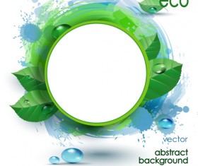 Circle and leaf with grunge background vector