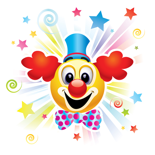 Circus clown poster background vector