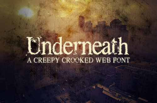 Classic creepy crooked web font
