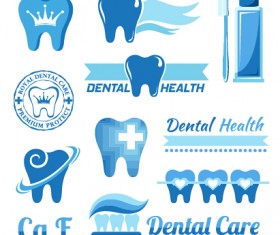 Classic dental logos and labels vector graphics 01
