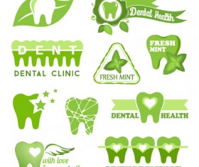 Classic dental logos and labels vector graphics 03