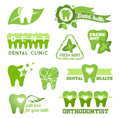 Classic dental logos and labels vector graphics 03