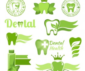 Classic dental logos and labels vector graphics 05