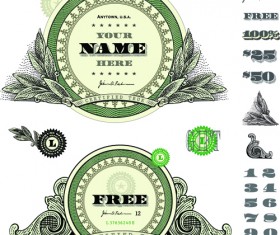 Classic financial labels vector graphics 04