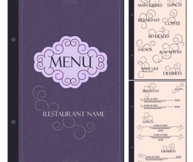 Classic retro restaurant menu cover vector material 01