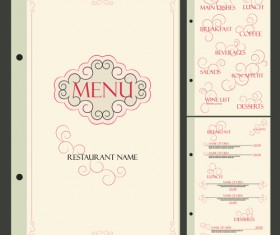 Classic retro restaurant menu cover vector material 02