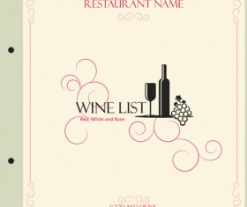 Classic retro restaurant menu cover vector material 03