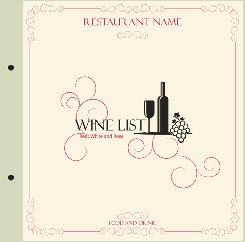 Classic retro restaurant menu cover vector material 03