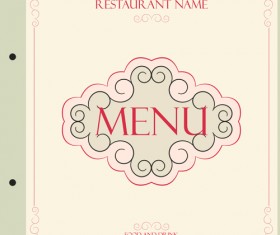 Classic retro restaurant menu cover vector material 04