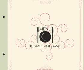 Classic retro restaurant menu cover vector material 05