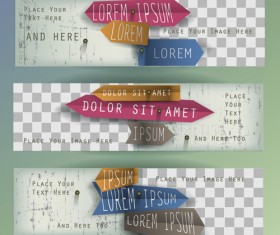 Classic web banner design vector material 02