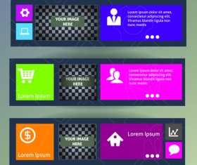 Classic web banner design vector material 03