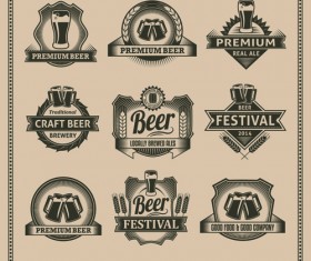Classical beer labels creative vector 02
