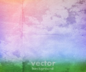 Clouds with crumpled paper vector background 01
