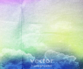 Clouds with crumpled paper vector background 02