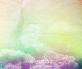 Clouds with crumpled paper vector background 03