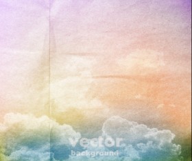 Clouds with crumpled paper vector background 05