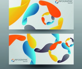 Colored abstract infographics banner vector 01