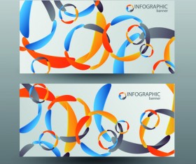 Colored abstract infographics banner vector 02