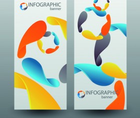 Colored abstract infographics banner vector 03