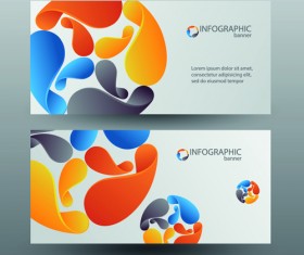 Colored abstract infographics banner vector 04