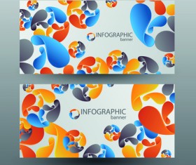 Colored abstract infographics banner vector 05