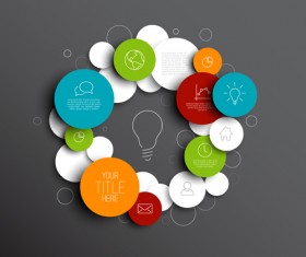 Colored circles infographic template vector graphics 02