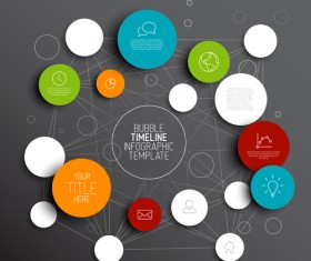 Colored circles infographic template vector graphics 03