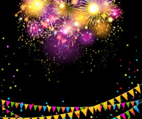 Colored confetti with happy birthday background vector 04