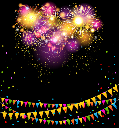 Colored confetti with happy birthday background vector 04