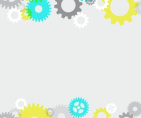 Colored gear with white background vector