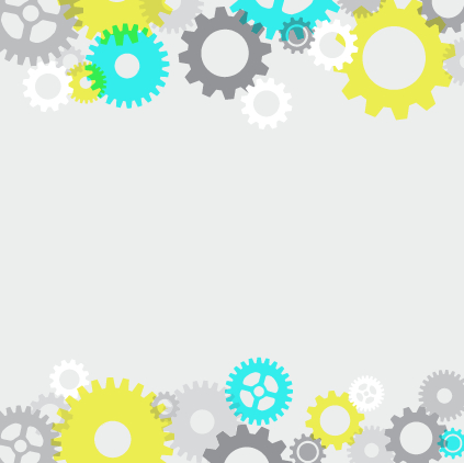 Colored gear with white background vector