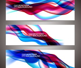 Colored wavy banner vector graphics 01