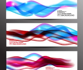 Colored wavy banner vector graphics 02