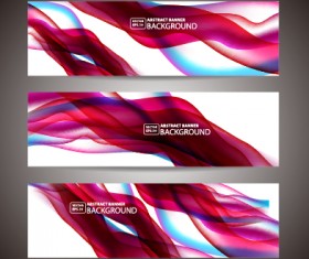 Colored wavy banner vector graphics 03