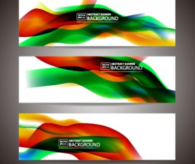 Colored wavy banner vector graphics 04